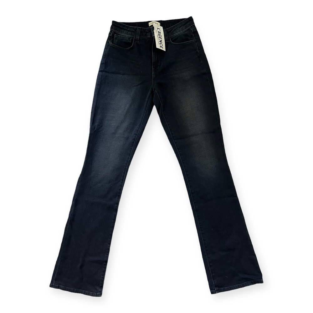 NWT L’AGENCE Montero Wide Leg Jeans Size 25 Midnight Navy Distressed Pockets